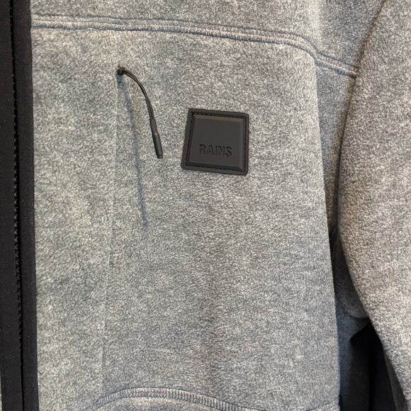 Rains Gray Durban Fleece Front Zip Jacket - size Large - Picture 2 of 7